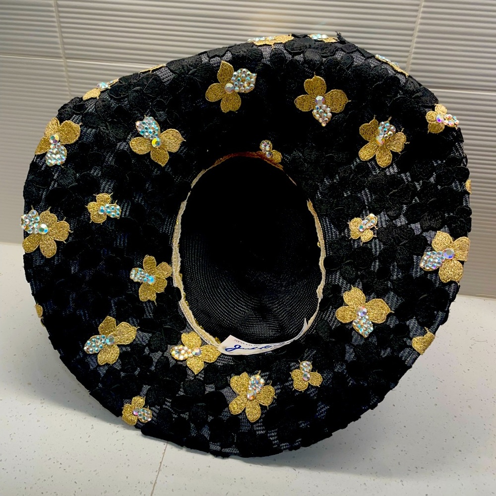 Elegant Black Floral Women's Hat - Picture 5 of 9